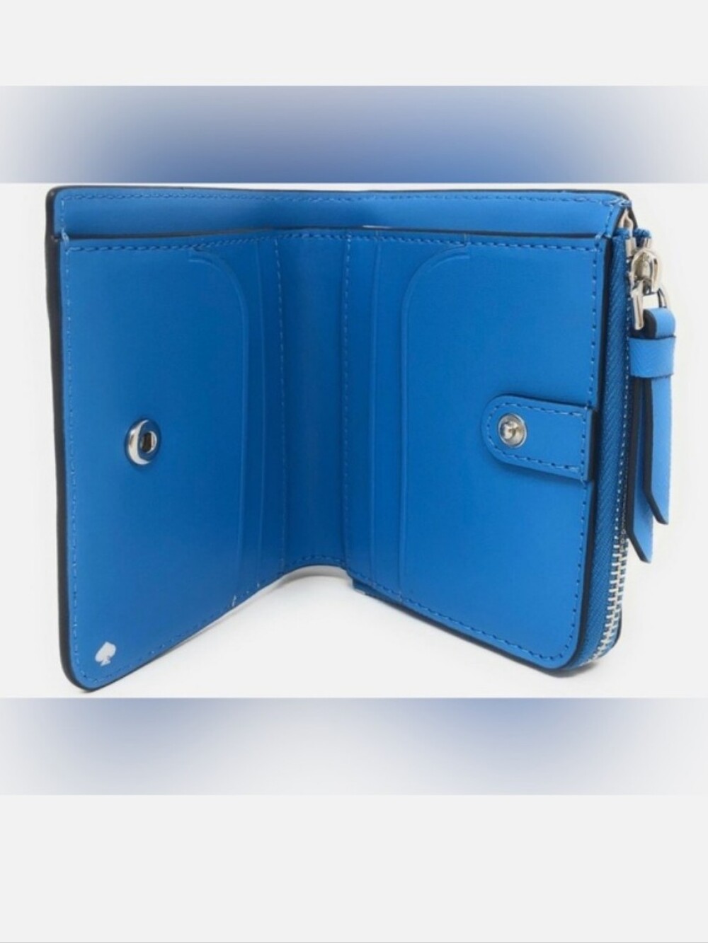 NWOT Kate Spade-Cameron Monotone L-Zip /Snap Bifold Wallet (Oceanside Blue 💙) - Picture 2 of 4
